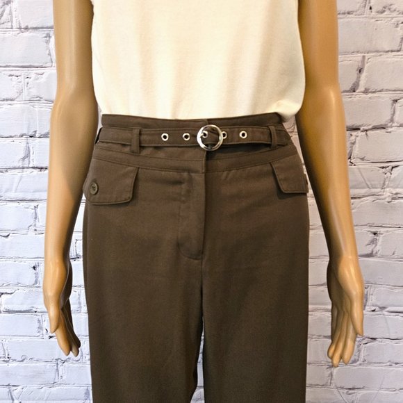CATO, Boho olive green cropped khaki pants - Picture 6 of 12